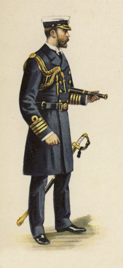 1892年の海軍勤務中のコーンウォール公爵とヨーク（クロモリト） 作： Henry Payne